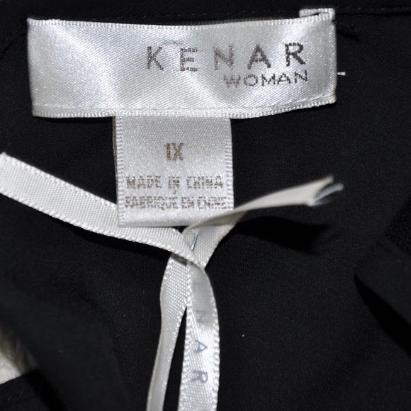 Kenar Woman Silky Black & White Sleeveless Summer Top - Picture 5 of 8